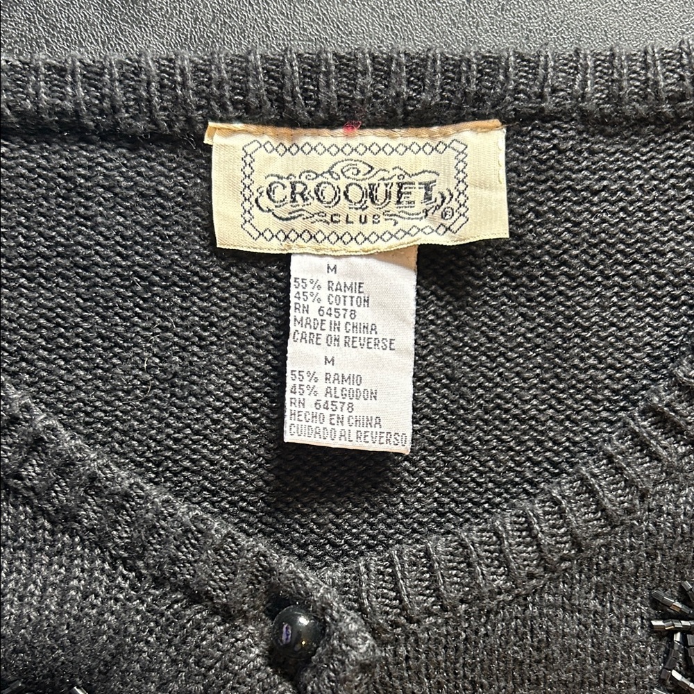Croquet Club Women's Black Cardigan Sweater